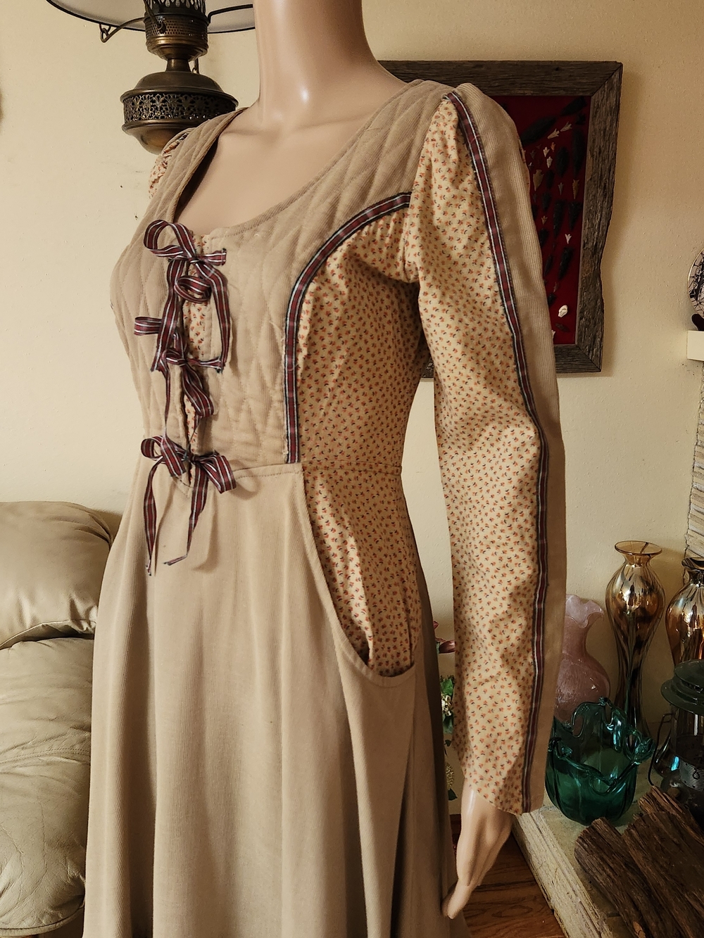 Dreamy 70s Gunne Sax Prairie Dress Corduroy-Style Bodice Size 8 - Picture 9 of 15